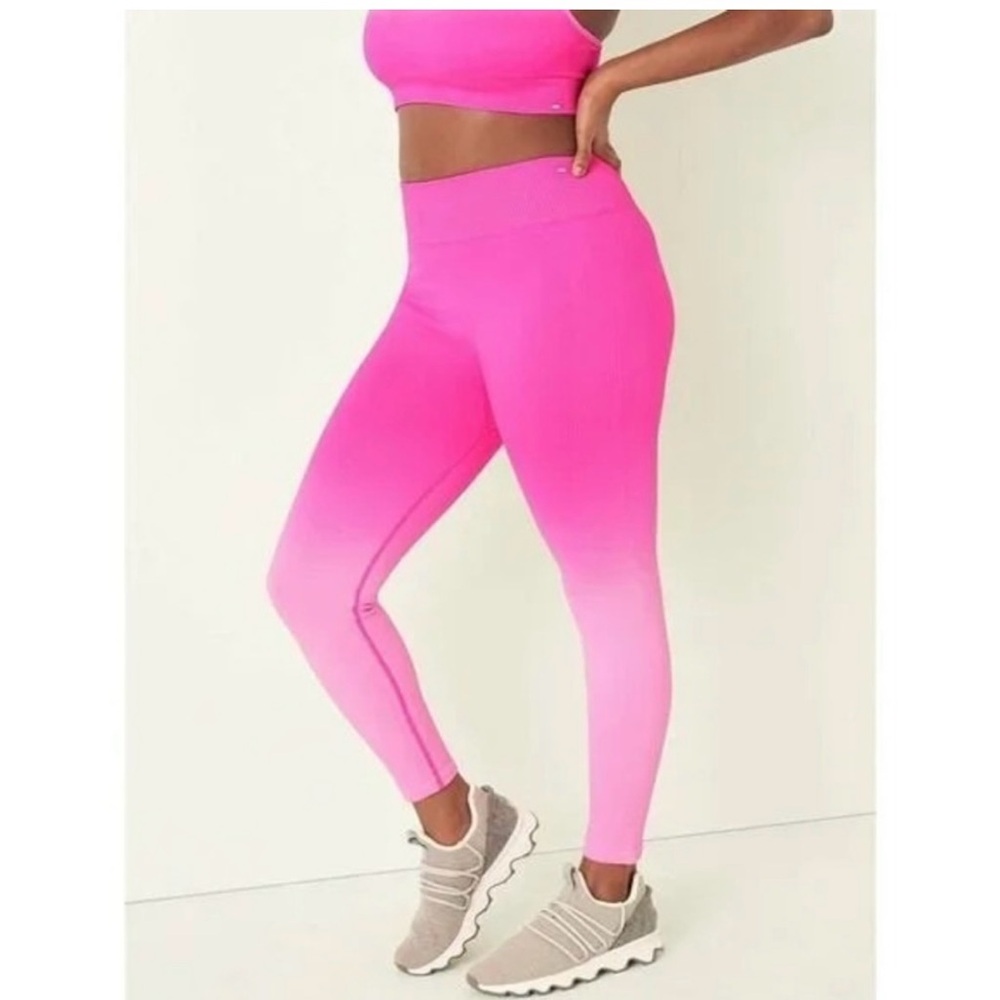 Pink 🔥 victoria’s secret leggings seamless gradient ombre gym active dip dyed